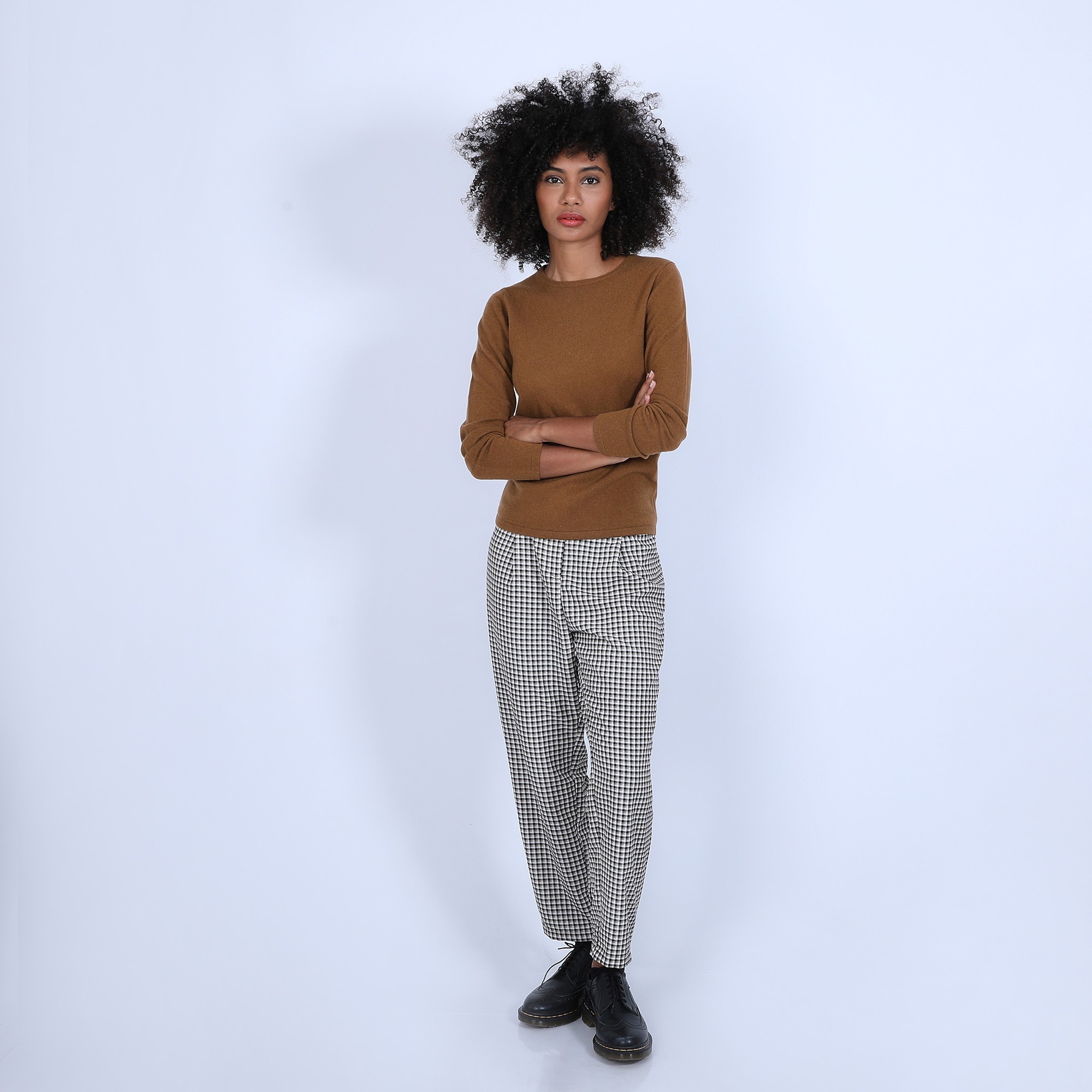 Pull col rond en cachemire intemporel - Evana 6395 camel - 88 camel