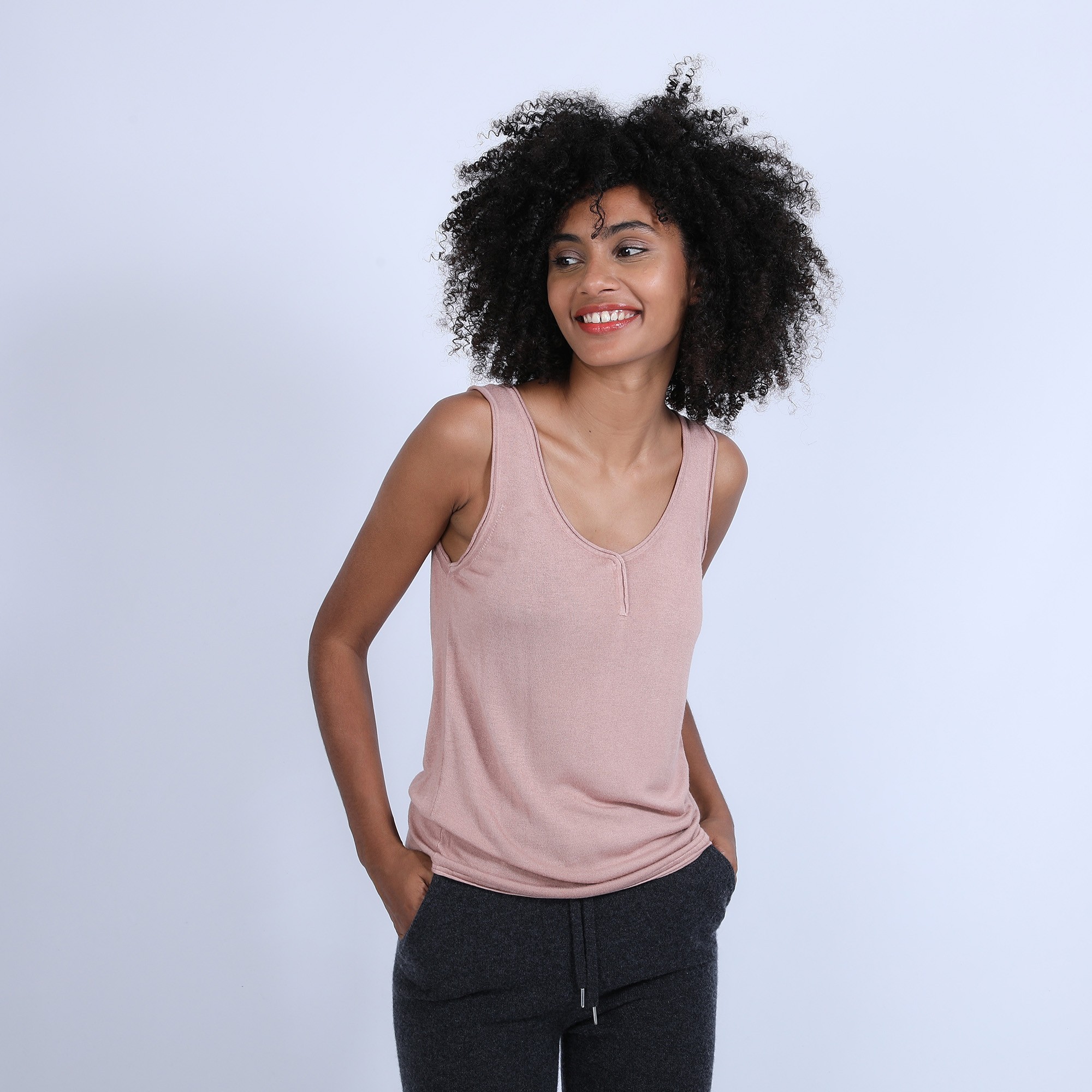 Débardeur en bambou cachemire - Hoatti 6684 PETALE - 14 beige foncé