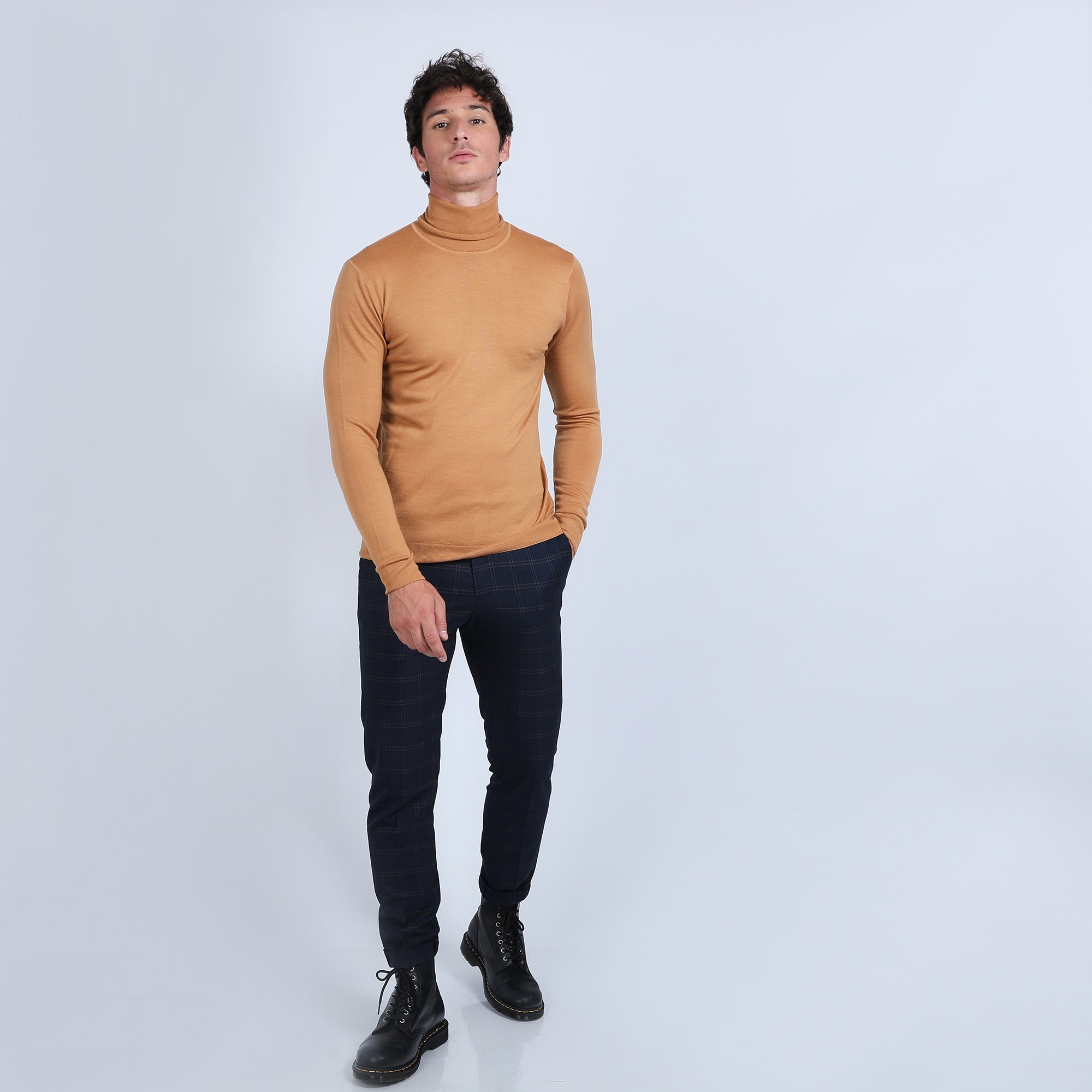 Pull col roulé en laine mérinos - Berry 6661 ecureuil -