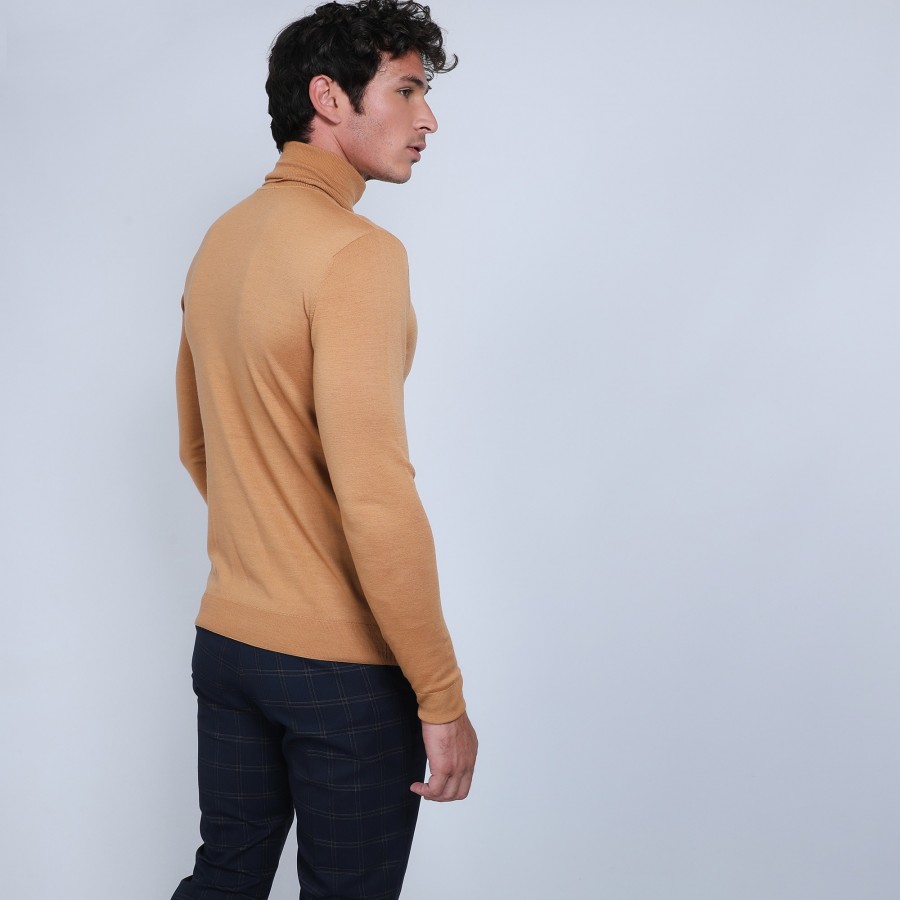 Roll-neck jumper in merino wool - Enzo