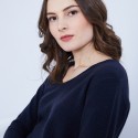 Pull col V en cachemire - Olga 6440 marine - 05 Bleu marine