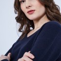Pull col V en cachemire - Olga 6440 marine - 05 Bleu marine