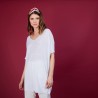 T-shirt long en lin flammé - Bil 6800 blanc - 02 Blanc