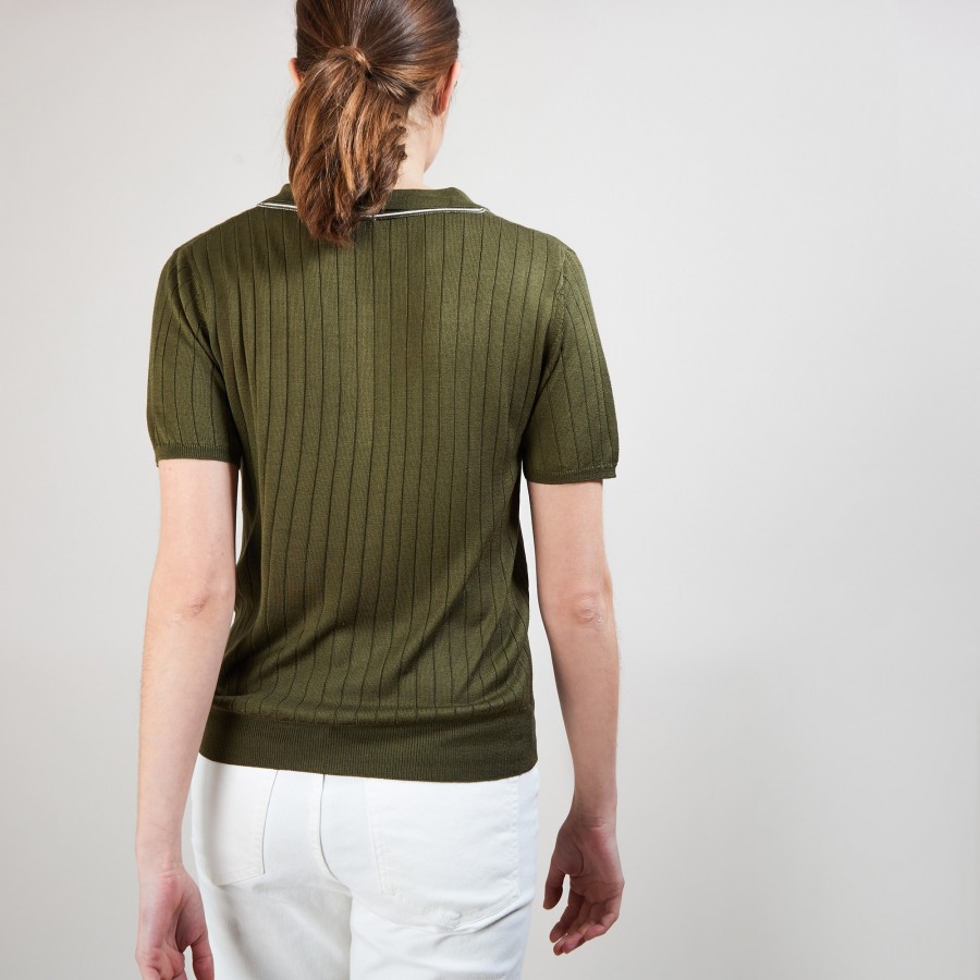 Suéter gola polo de seda natural - Alya