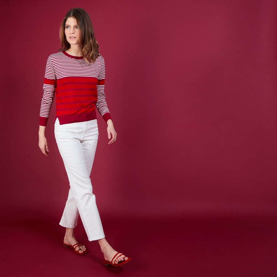 Camisola de gola redonda em seda natural - Amélia