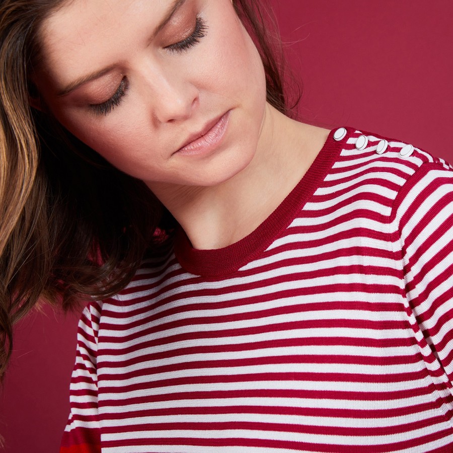 Camisola de gola redonda em seda natural - Amélia