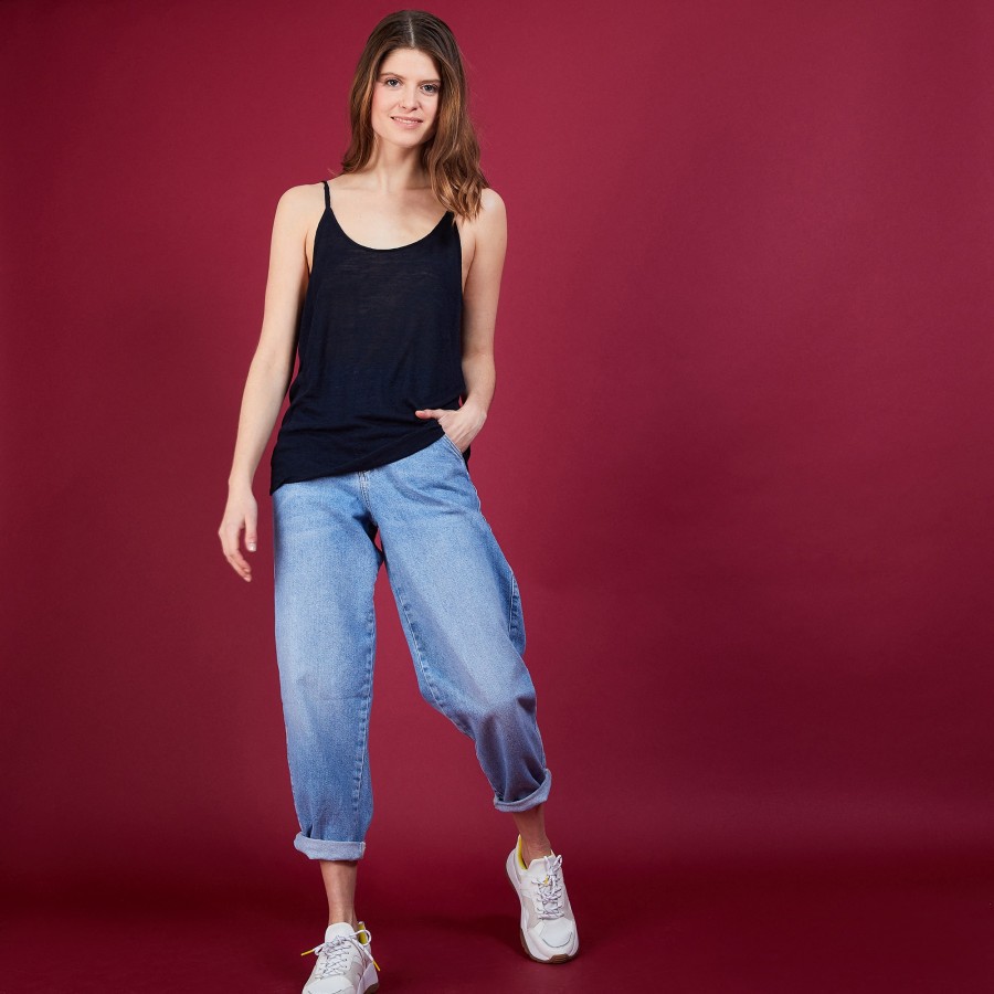 Flamed linen tank top - Bajah