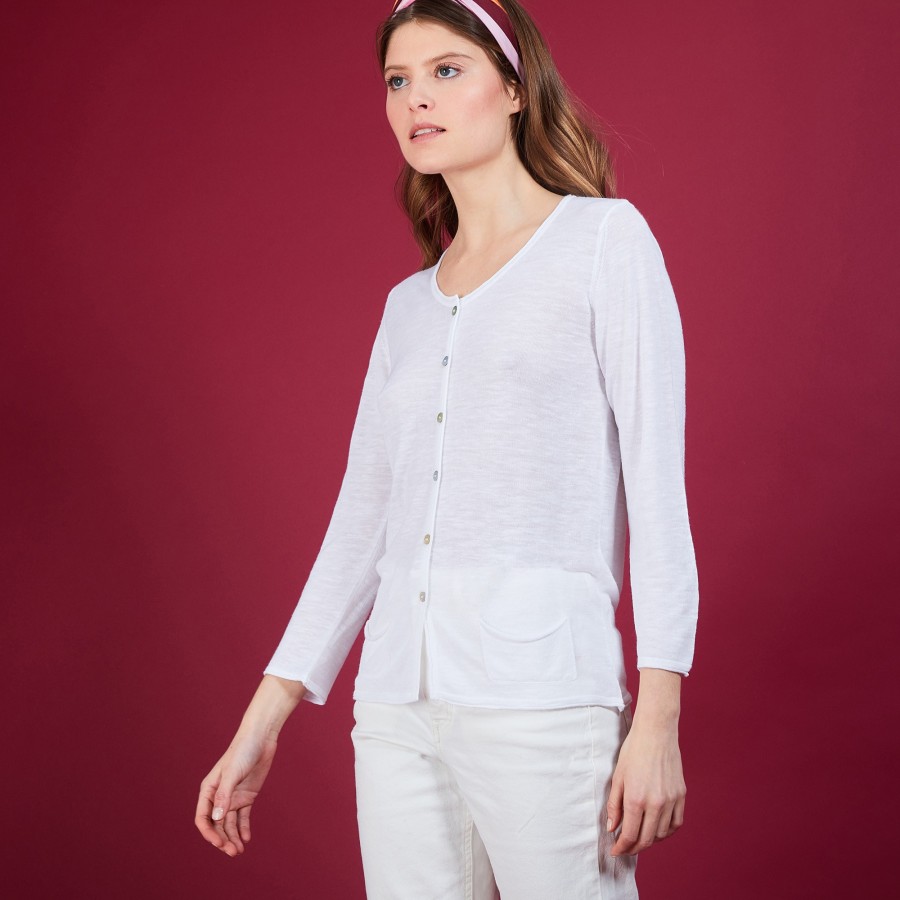 Cardigan de linho com slub - Bao