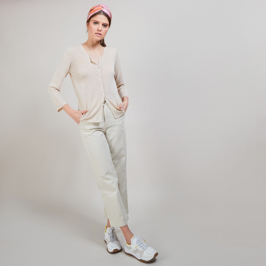 Flamed linen cardigan - Bao