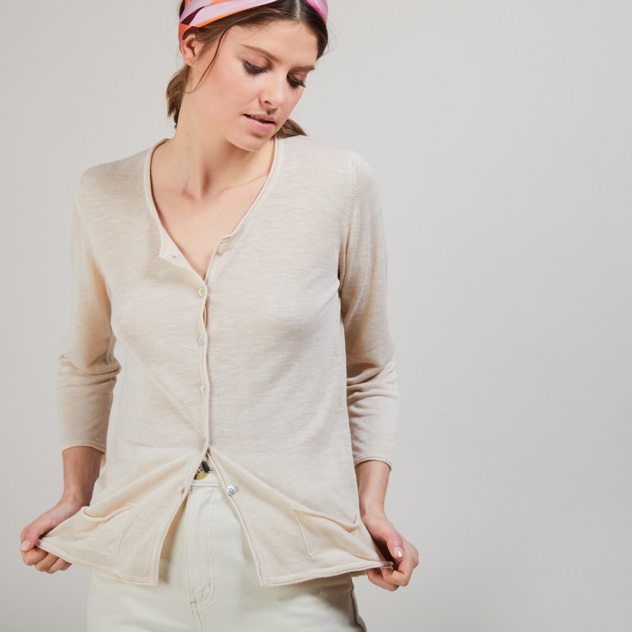 Flamed linen cardigan - Bao