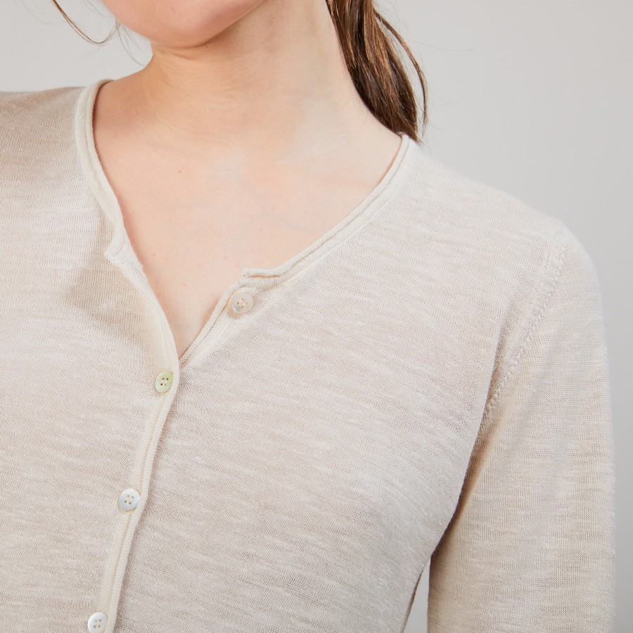 Cardigan de linho com slub - Bao