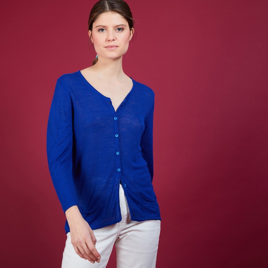 Cardigan de linho com slub - Bao