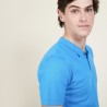 Polo homme en coton - Bora 6843 azur - 06 Bleu moyen