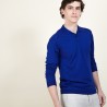 Pull col polo en laine et soie - Bartev 6841 ALTITUDE - 06 Bleu foncé