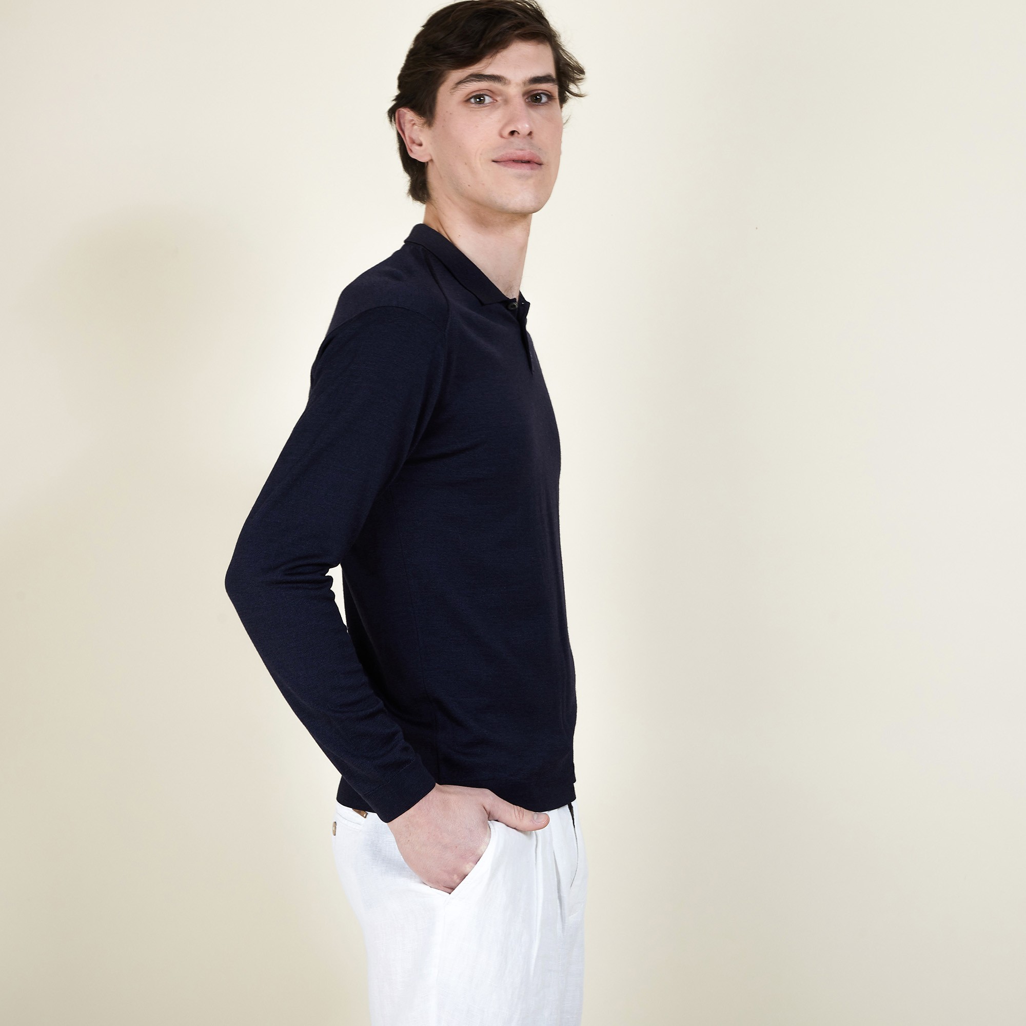 BARTEV PULL COL POLO LAINE ET SOIE