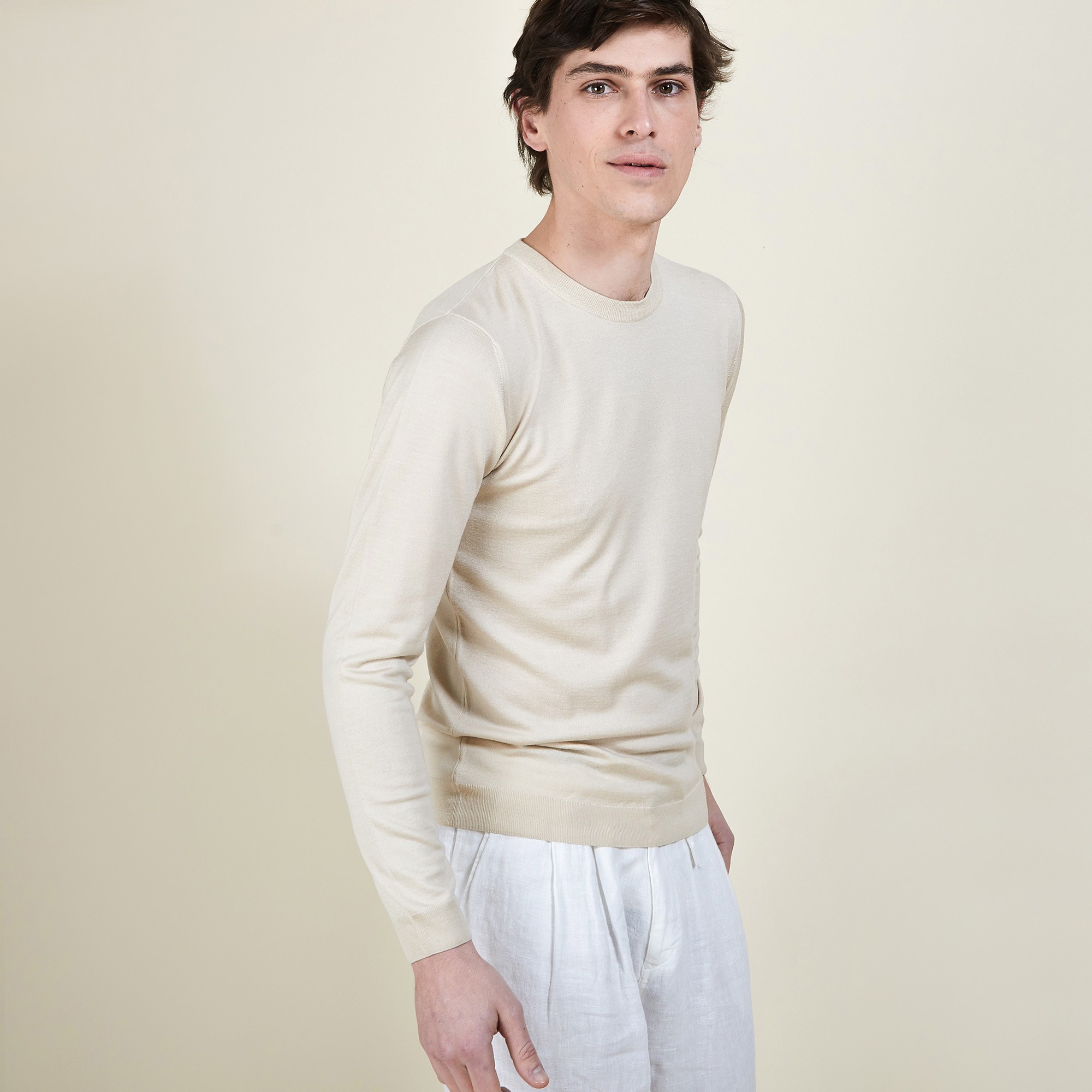 BARSAM PULL COL ROND LAINE ET SOIE