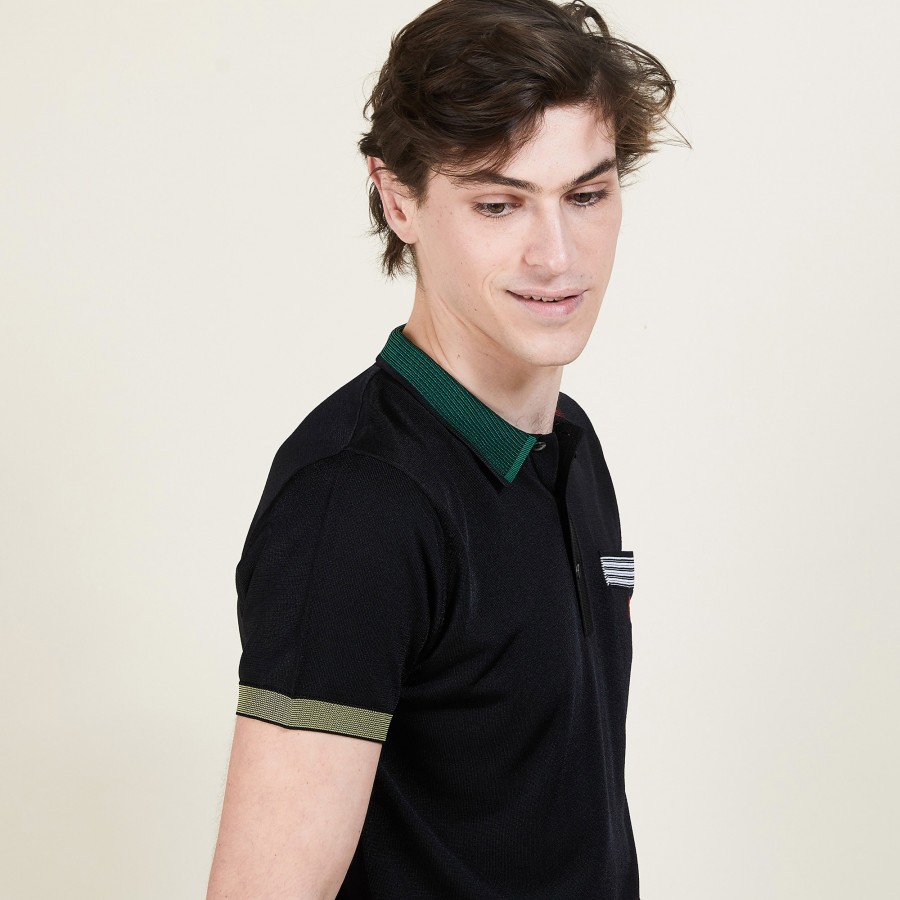 Colored polo shirt in Fil Lumière - Baptista