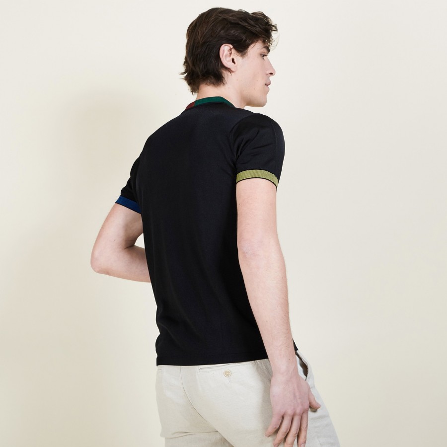 Colored polo shirt in Fil Lumière - Baptista