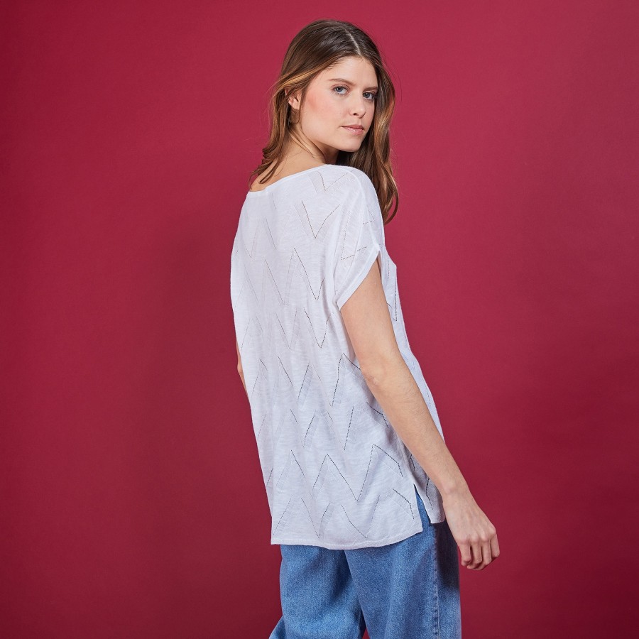Long flamed linen T-shirt - Colinna