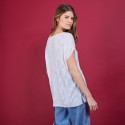 Long T-shirt en lin flammé - Coline 6800 blanc - 02 Blanc