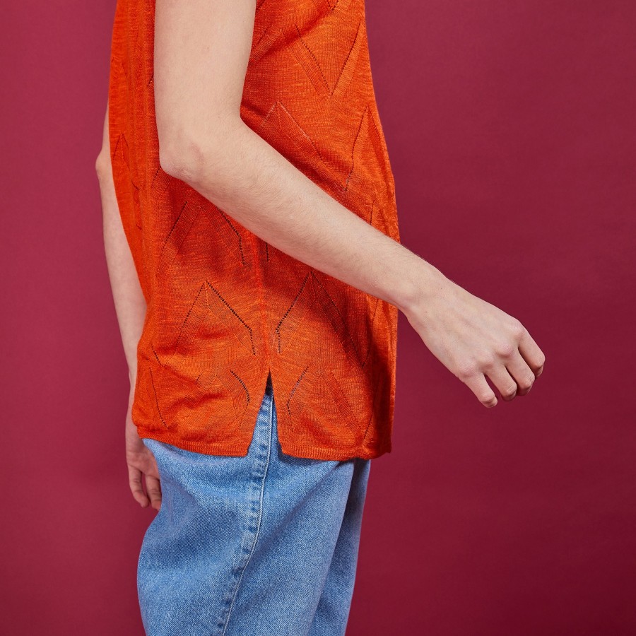 Long flamed linen T-shirt - Colinna