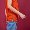 Long T-shirt en lin flammé - Coline 6883 flamine - 15 Orange