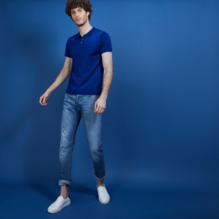 Camisa polo de manga curta em Fil Lumière - Babar