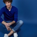 Pull col V en 100% laine mérinos - Badyss 6841 altitude - 48 Bleu roi