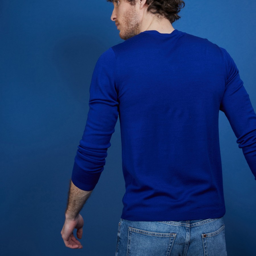 Suéter de lã merino com decote em V - Elmo