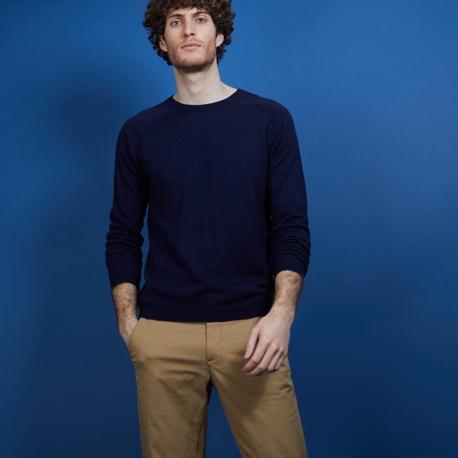 Suéter de gola redonda em cashmere e linho - Bandit