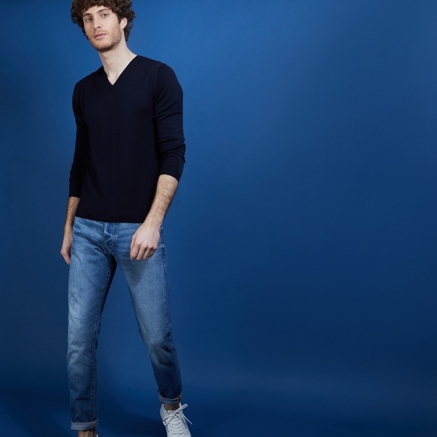 Merino wool V-neck sweater - Elmo