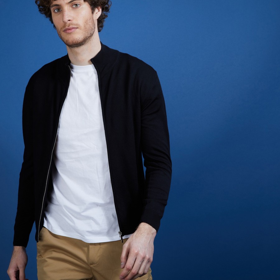 Men's zip-up merino wool cardigan - Estian