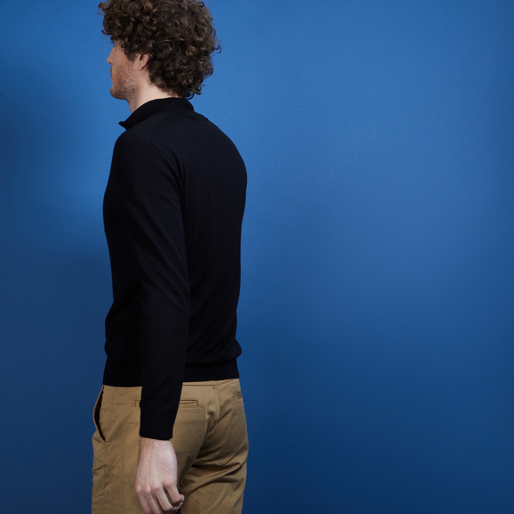 Gilet zippé en 100% laine mérinos - Bastian 6810 noir - 01 Noir