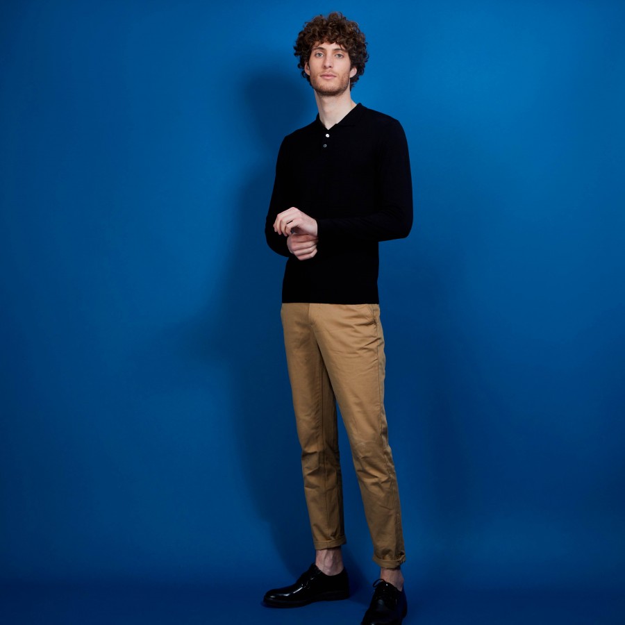 Suéter gola polo de lã merino - Eni