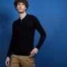 Pull col polo en 100% laine mérinos - Beni 6810 noir - 01 Noir