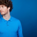 Pull col polo en 100% laine mérinos - Beni 6843 azur - 06 Bleu moyen