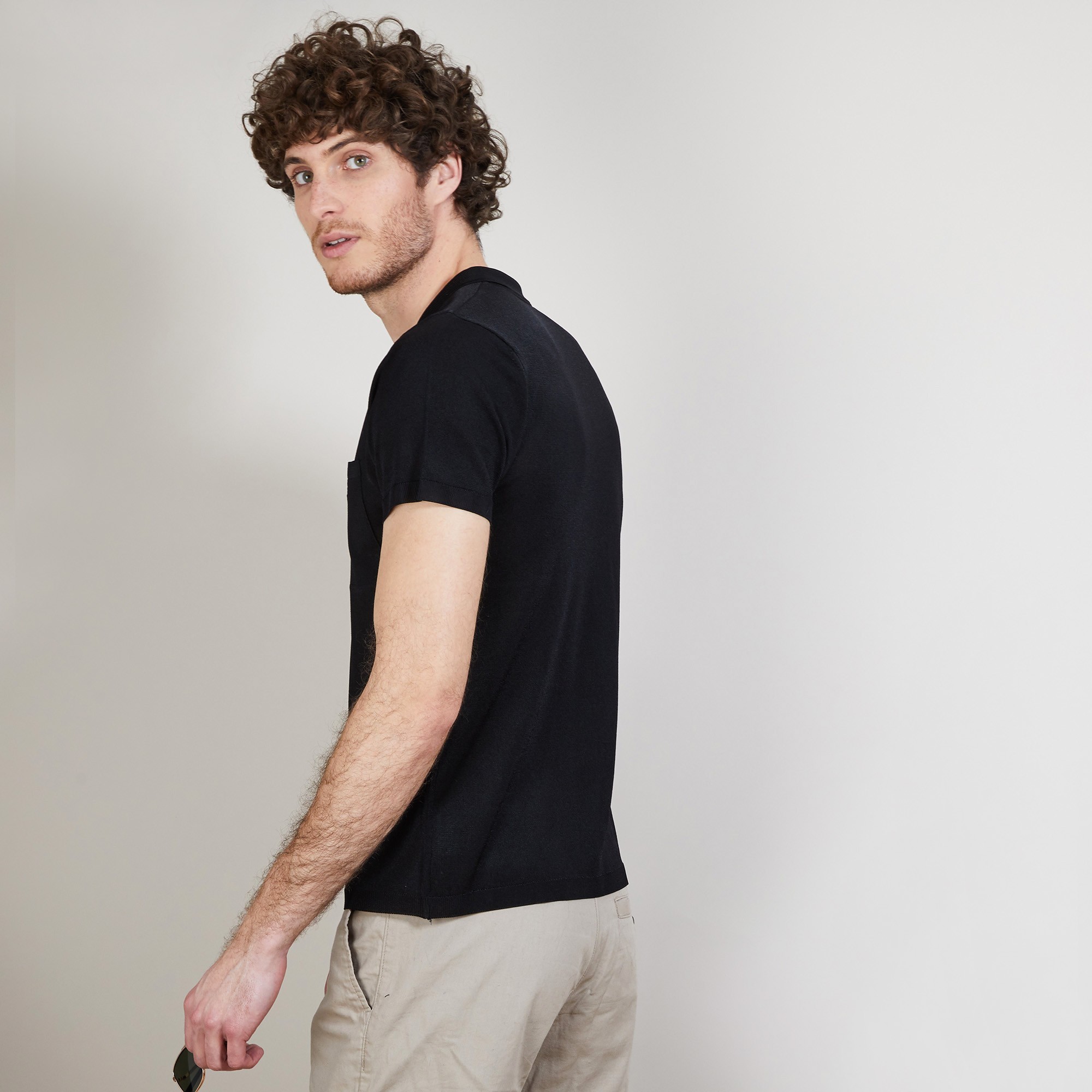 Polo en Fil Lumière poche avant - Blaze 6810 noir - 01 Noir