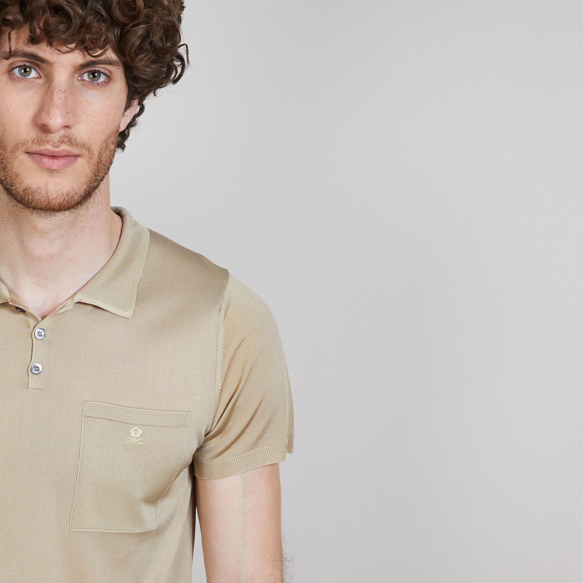 Polo en Fil Lumière poche avant - Blaze 6801 beige - 13 Beige moyen