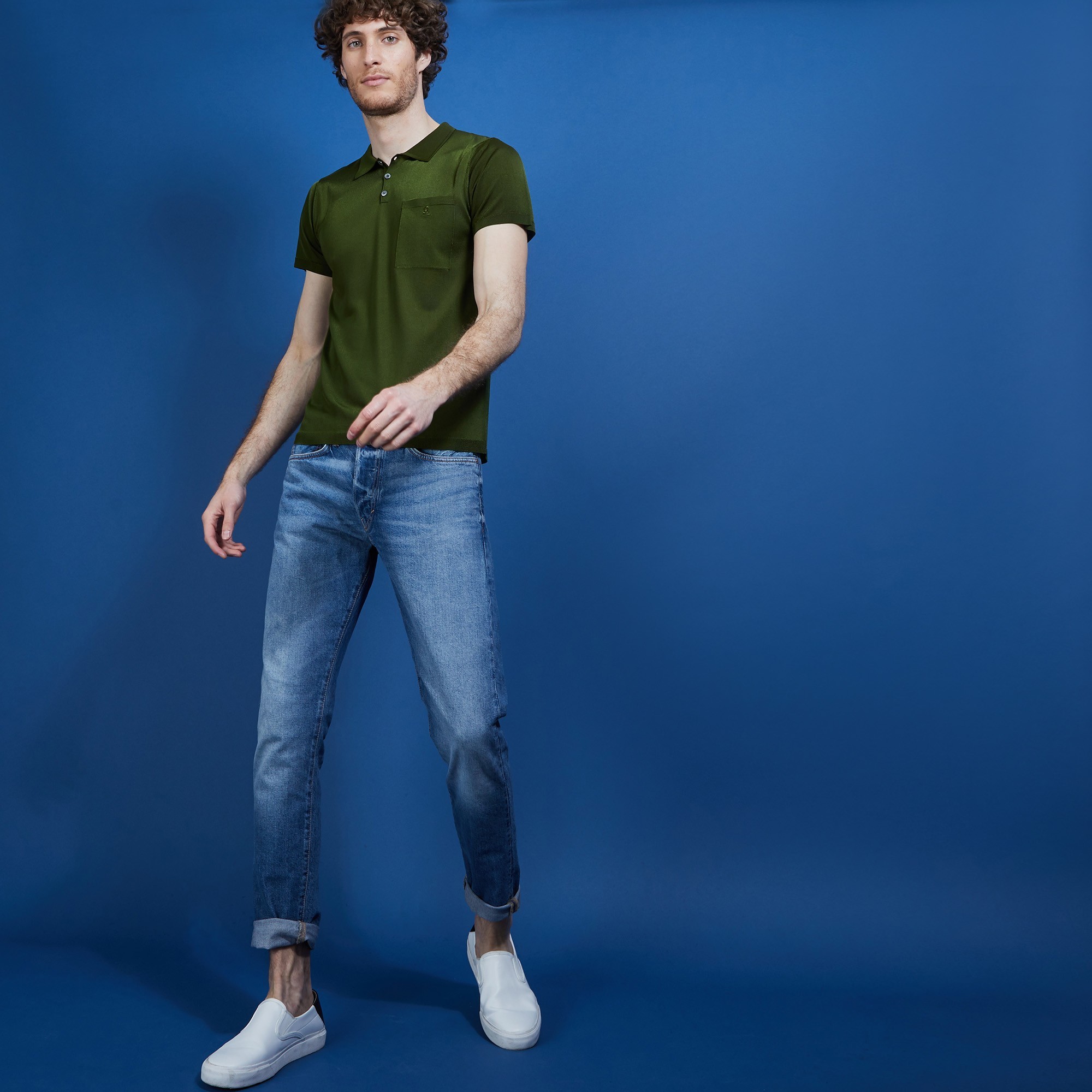 Polo en Fil Lumière poche avant - Blaze 6851 maquis - 83 Kaki