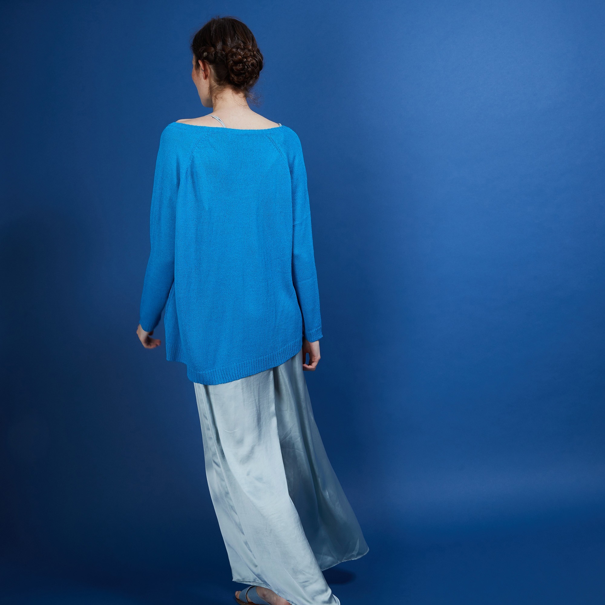 Pull col rond - Babouche  6843 AZUR  49 TURQUOISE