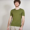 T-shirt col rond en lin flammé - Boséa 6851 maquis - 83 Kaki