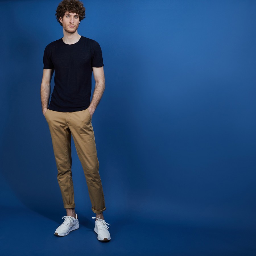 Flamed linen round neck T-shirt - Renaud