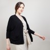 Long gilet en lin - Ballon 6810 NOIR 01 NOIR 