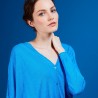 Long gilet en lin - Ballon 6843 AZUR 06 BLEU MOYEN