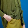 Long gilet en lin - Ballon 6851 MAQUIS 83 KAKI
