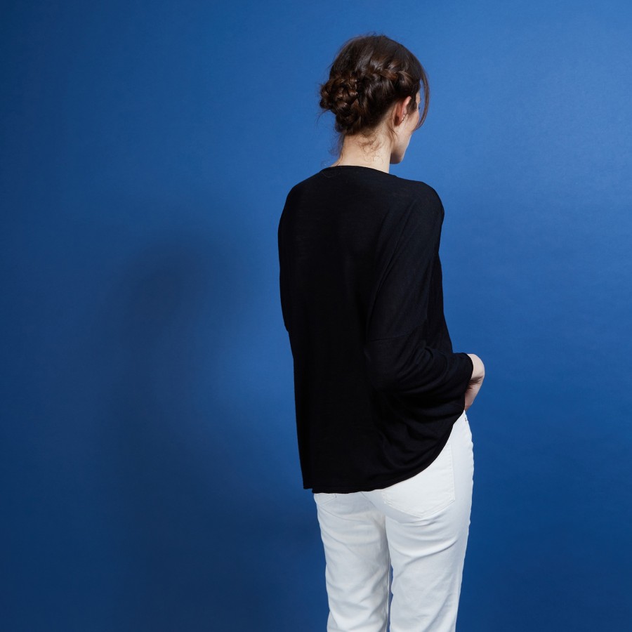 Camiseta folgada de linho com estampa slub - Balou