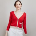 Gilet en coton bio - Alexia 6992 pavot/beige - 52 Rouge