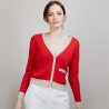 Gilet en coton bio - Alexia 6992 pavot/beige - 52 Rouge