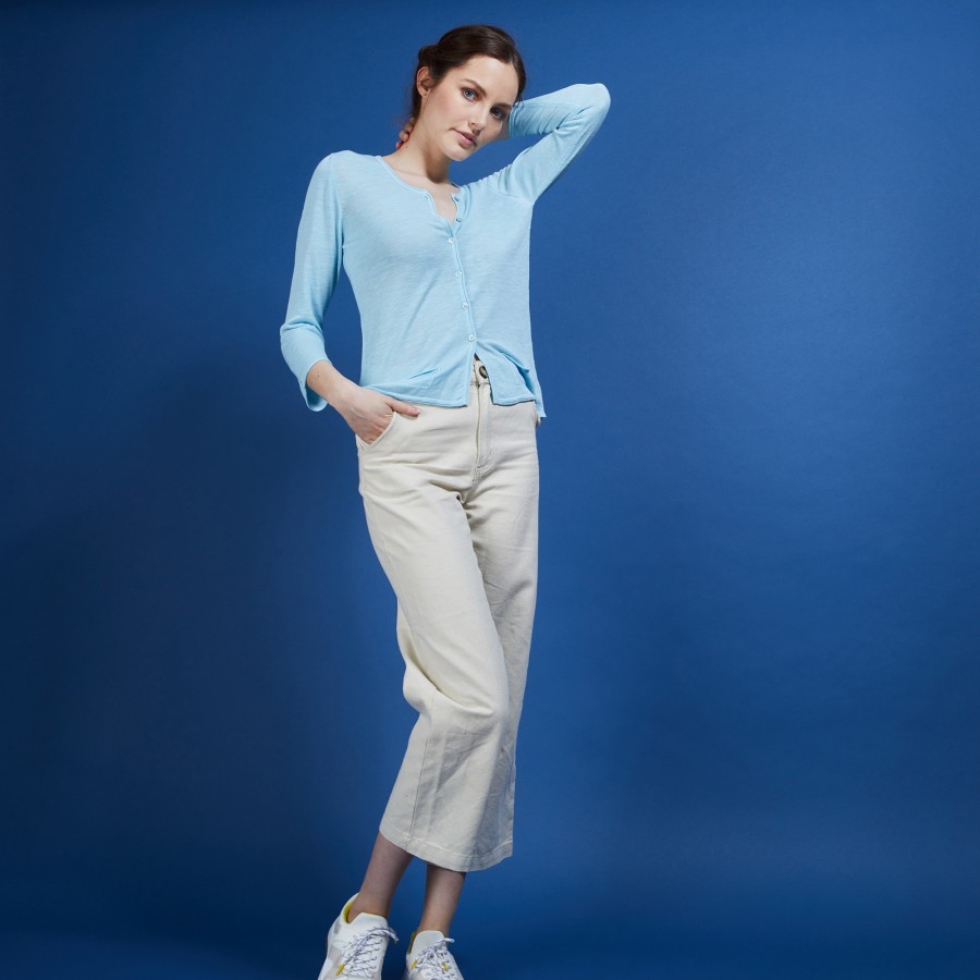 Cardigan de linho com slub - Bao