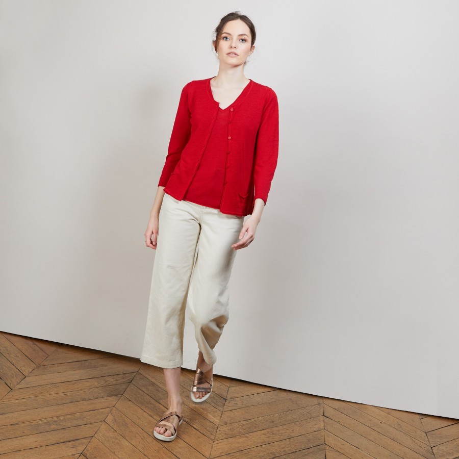 Flamed linen cardigan - Bao